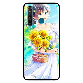 Ốp Lưng in cho Realme 5 Pro / Realme Q Mẫu Nàng Váy Trắng Hướng Dương - Hàng Chính Hãng