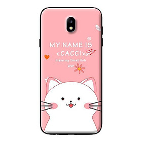 Ốp in cho Samsung Galaxy J7 Pro Mèo Trắng Thích Ăn - Hàng chính hãng