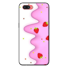 Ốp in cho Oppo A3s Họa Tiết Dâu - Hàng chính hãng