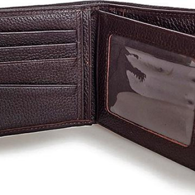 Ví nam da bò sọc ngang Huy Hoàng HT2133 (12,5 x 10 cm) - nâu