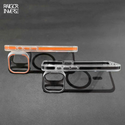 Ốp lưng trong suốt tích hợp giá đỡ dành cho iPhone 16 Pro Max , Iphone 15 Pro Max Raigor Inverse Rita Case hỗ trợ sạc không dây , chống sốc , chống ố vàng, bảo vệ camera - Hàng chính hãng