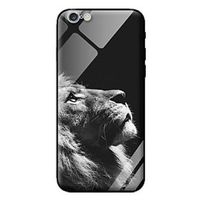 Ốp kính cường lực cho iPhone 6 Plus Sư Tử Trắng Đen - Hàng chính hãng