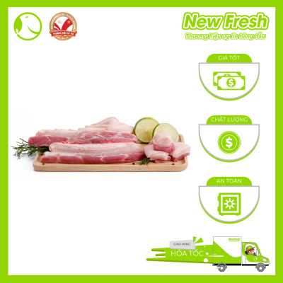 Ba Rọi Heo Nga (Phần Bụng) Rút Sườn Cắt không xương làm kho quẹt, cuốn bánh tráng thơm ngon - Túi 1Kg