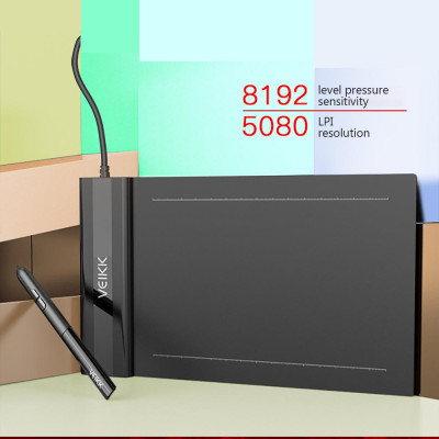 Máy tính bảng vẽ đồ họa kỹ thuật số VEIKK S640 6 * 4 inch và Bút cảm ứng 5080 LPI một chạm 