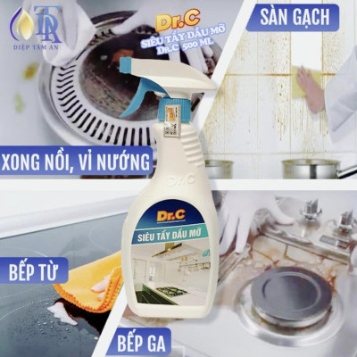 Nước Lau Bếp Đa Năng,Tẩy Xoong Nồi Siêu Sạch,Tẩy Dầu Mỡ Nhà Bếp,Tẩy Dầu Mỡ Máy Hút Mùi,Tẩy Bếp Từ Bếp Gas Dr.c 500ml