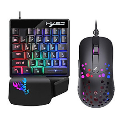 Bộ bàn phím và chuột có dây HXSJ V400 35 phím A904 RGB cho máy tính xách tay PC