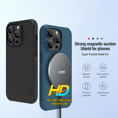 Ốp Lưng Dạng Sần Chống Sốc Dành Cho iPhone 14/ 14 Pro/ 14 Plus (14 Max) / 14 Pro Max Chính Hãng Nillkin SUPER FROSTED SHIELD PRO - Hàng Chính Hãng