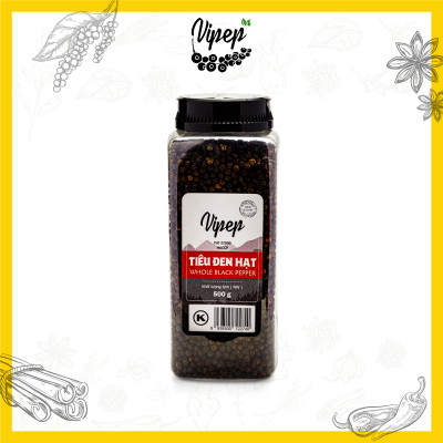 Tiêu Đen Hạt Tự Nhiên Vipep Hũ Nhựa 500g