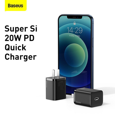 Củ Sạc Nhanh Mini Baseus 20W, Công Nghệ Super Si Đầu Sạc PD Cho Điện Thoại - Hàng Chính Hãng Baseus