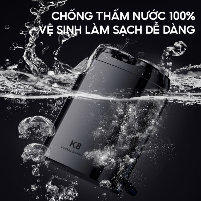 Máy cạo râu Enchen K8 - Đầu cạo 2D chống nước, 18 lưỡi dao tự mài - Hàng chính hãng
