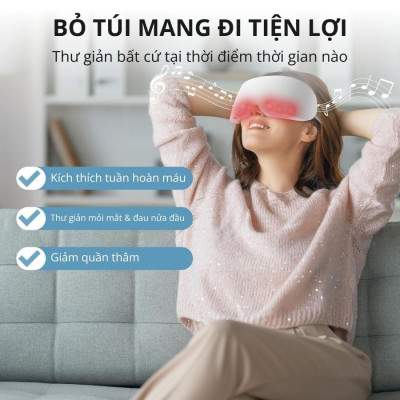 Máy massage mắt 16 đầu rung KACHI MK380 phun sương thư giãn - hàng chính hãng