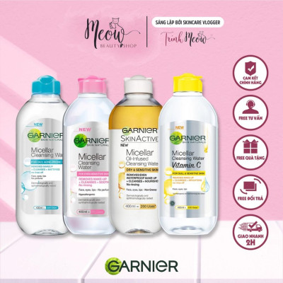 Nước làm sạch và tẩy trang cho mọi loại da Garnier Micellar Water 125ml - 400ml