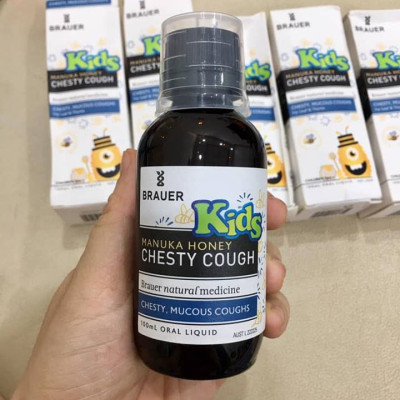 Siro giảm ho cho bé từ 2 tuổi Brauer Kids Manuka Honey Chesty Cough giảm ho khan, ho có đờm - QuaTangMe Extaste