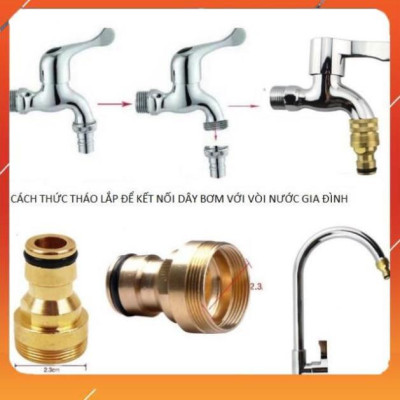 Bộ dây vòi xịt nước rửa xe, tưới cây ,tăng áp 3 lần,loại 3m,5m 206701-3 đầu đồng,cút nối nhựa vàng+  mở chai