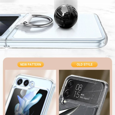 Ốp lưng chống sốc trong suốt kèm iring cho Samsung Galaxy Z Flip 5 hiệu Likgus Cover Ring (chất liệu cao cấp, thiết kế iring chống rơi rớt) - hàng nhập khẩu