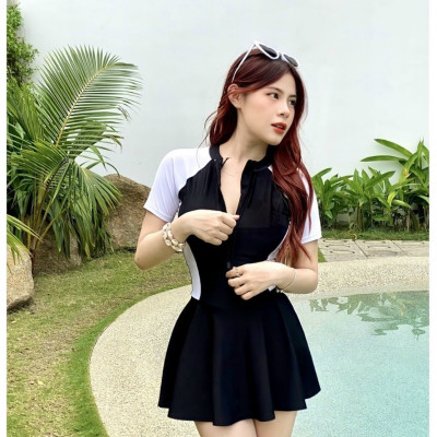 Váy Bơi Nữ Ngắn Tay Thanh Lịch