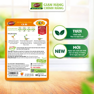 Combo 1 hộp (20 gói) Gia Vị Cà Ri Barona 80g ướp ngon chuẩn vị không cần nêm nếm