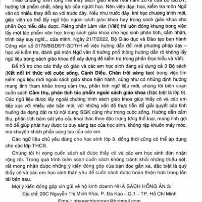 Cảm Thụ, Phân Tích Tác Phẩm Văn Học Ngoài Sách Giáo Khoa - Tác Phẩm Truyện (Dùng Chung Cho Các Bộ SGK Hiện Hành)  -HA