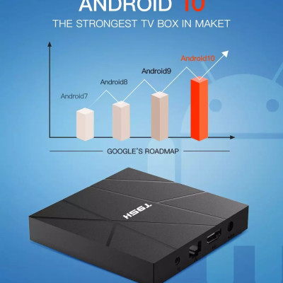 tivi box T95h điều khiển cử chỉ và giọng nói tiếng việt 4GB RAM 32GB ROM android 10 voice có cài sẵn ứng dụng truyền hình miễn phí vĩnh viễn - Hàng Nhập Khẩu