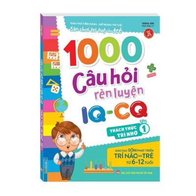 Sách - 1000 Câu Hỏi Rèn Luyện IQ - CQ Cho Trẻ 6-12 Tuổi - Thách Thức Trí Nhớ - Combo 2 Tập - Minh Thắng