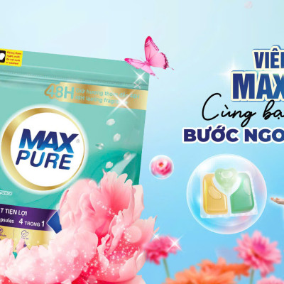 Túi 30 Viên Giặt Tiện Lợi MaxPure 4in1 - Công Nghệ Carezyme Hương Huyền Thoại