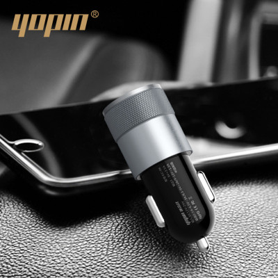 Adapter Củ Sạc Nhanh Trên Xe Hơi, Ô Tô 2 Cổng USB Qualcomm Quick Charge 3.0 YOPIN YE-CC019F - Hàng Nhập Khẩu