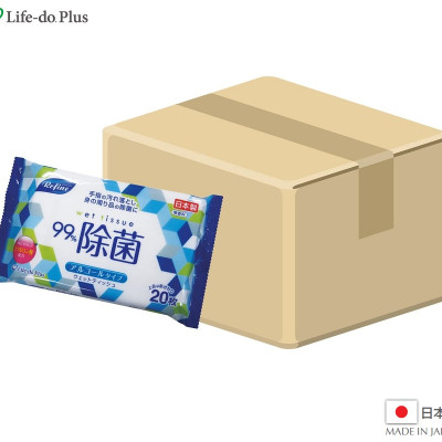 Khăn ướt khử trùng, không mùi Life-do.Plus 20 tờ có cồn - nội địa Nhật Bản