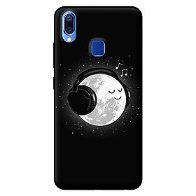 Ốp lưng in cho Vivo Y95 mẫu Mặt Trăng Nghe Nhạc - Hàng chính hãng