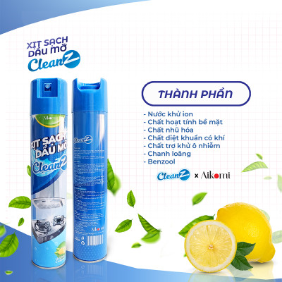 Bình xịt tẩy rửa lau dầu mỡ nhà bếp CleanZ đa năng 450ml