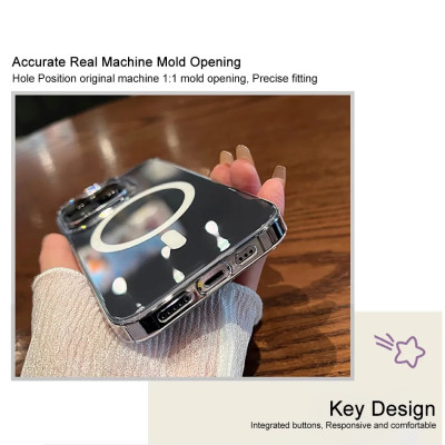 Ốp lưng trong suốt sạc từ tính cho iPhone 14 / 14 Plus / 14 Pro / 14 Pro Max hiệu HOTCASE Magnetic - trang bị đệm khi 4 góc, Viền TPU chống sốc, lưng PC chống ố vàng - Hàng nhập khẩu