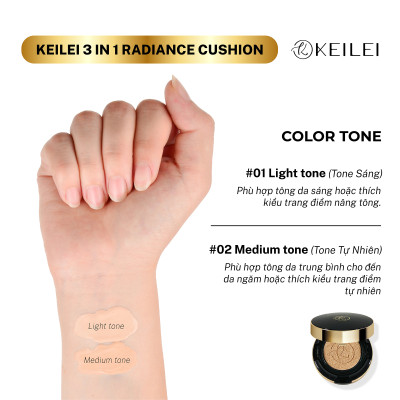 [LÕI CUSHION] Phấn nước đa năng 3 trong 1 KEILEI - 3 in 1 Radiance Cushion KEILEI