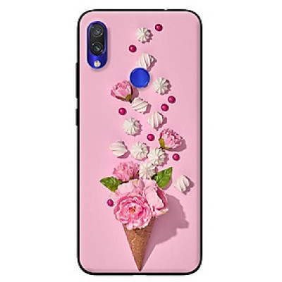 Ốp lưng in cho Xiaomi Redmi Note 7 mẫu Kem Hoa Hồng - Hàng chính hãng