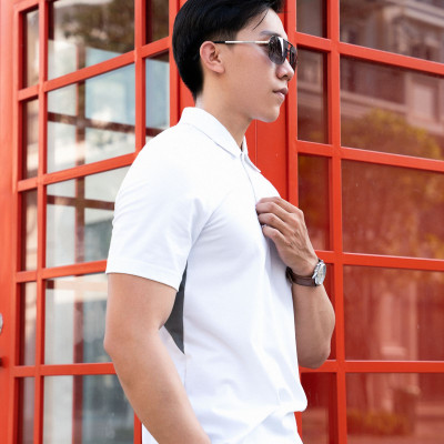 Áo Polo Nam Cổ Bẻ, Phối Nách, Xẻ Tà ALLPUR Công Nghệ Coolmax Siêu Mát - Chống Nhăn - Ngăn Mùi - Màu Trắng