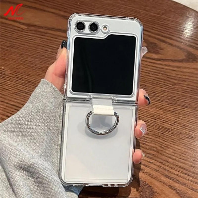 Ốp lưng chống sốc trong suốt kèm iring cho Samsung Galaxy Z Flip 7 , Z Flip 5 hiệu Likgus Cover Ring (chất liệu cao cấp, - hàng nhập khẩu