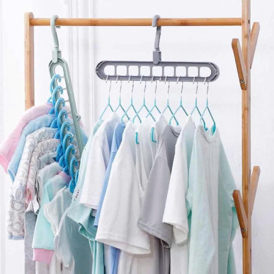 Combo 10 Móc Treo Quần Áo Đa Năng 9 Lỗ Tiện Dụng - Chính hãng PaKaSa 