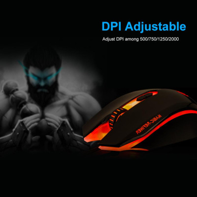  Chuột chơi game có dây USB  Đèn LED 2000DPI Có thể điều chỉnh cho máy tính xách tay PC MAGIC-REFINER MG5