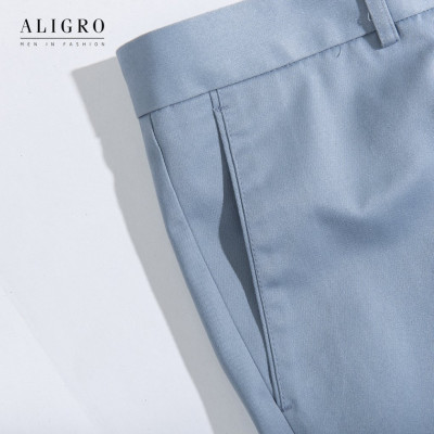 Quần kaki nam ALIGRO chất liệu kaki mềm mịn cao cấp dáng slimfit xanh da trời ALGK033