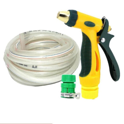 Bộ dây vòi xịt nước rửa xe,tưới cây tăng áp 3 lần 15M( nối nhựa xanh) 206317 TL