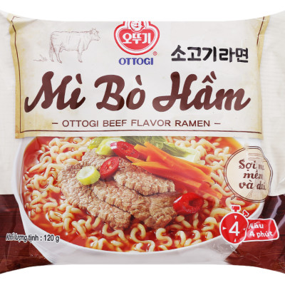 Lốc 8 Gói Mì Bò Hầm Ottogi 120g