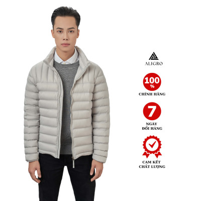 Áo khoác lông vũ Beige chất liệu cao cấp mềm mịn chống thấm nước chống bám bẩn siêu nhẹ giữ nhiệt ALIGRO ALGALV.19