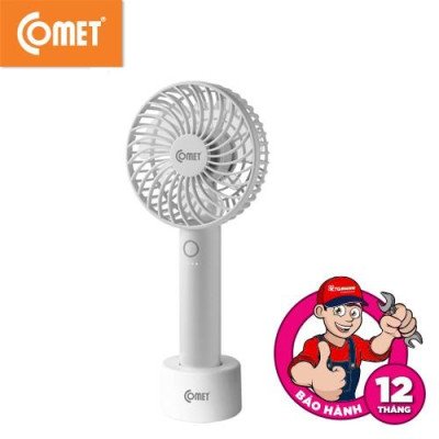Hàng chính hãng - Quạt Sạc Cầm Tay Cao Cấp Comet CRF1004 4W có đế rời, 6 cánh quạt