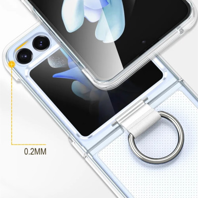 Ốp lưng chống sốc trong suốt kèm iring cho Samsung Galaxy Z Flip 5 hiệu Likgus Cover Ring (chất liệu cao cấp, thiết kế iring chống rơi rớt) - hàng nhập khẩu