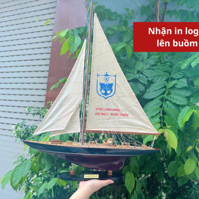 Mô hình thuyền gỗ phong thủy, thuyền buồm trang trí ENDEAVOUR PAINTED, thuyền gỗ trang trí hàng chính hãng