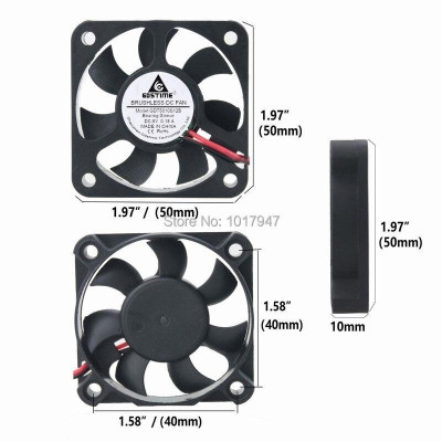 1 Quạt Tản Nhiệt Làm Mát Dc 5volt 2pin 50mm 50x10mm 5cm 5010