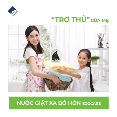 Nước Giặt Xả Hữu Cơ Bồ Hòn ECOCARE 1L-2L-4L Tinh Dầu Hoa Bưởi, Sạch Khuẩn, Dịu Nhẹ Với Mọi Làn Da, Hương Thơm Mát