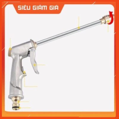 Bộ dây vòi xịt nước rửa xe, tưới cây . tăng áp 3 lần, loại 7m, 10m 206701-2 đầu đồng, cút đồng+ tặng túi đựng bút