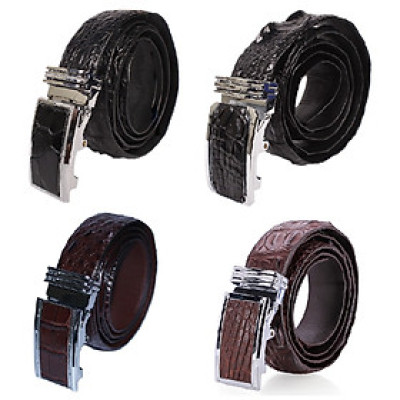 Thắt lưng nam da cá sấu Huy Hoàng 4P màu đen, nâu đất HC4860-61-62-63 