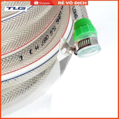 Bộ dây vòi xịt nước rửa xe,tưới cây .tăng áp 3 lần,loại 3m, 5m 206318H đầu đồng, đai+ tặng túi đựng bút