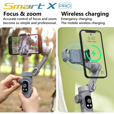 Tay cầm gimbal chống rung điện thoại Smart X | Smart X Pro có đèn trợ sáng, có APP, dõi theo vật thể, sạc không dây tiện lợi, hàng chính hãng