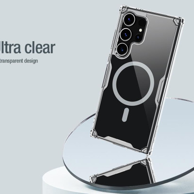ỐP LƯNG cho Samsung Galaxy S24 ULTRA 5G / S25 Ultra NILLKIN NATURE TPU PRO hỗ trợ sạc không dây - Lưng kính trong PC + Viền nhựa dẻo TPU - Hàng chính hãng